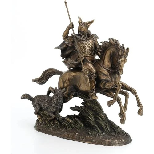 Détail de Us, Sculpture Odin Riding Sleipnir, Wolf, Décoration Art