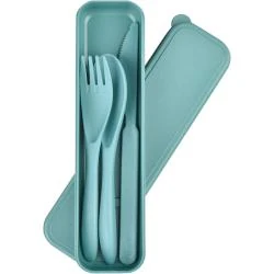 Couverts réutilisables, étui, 39 ustensiles portables verts