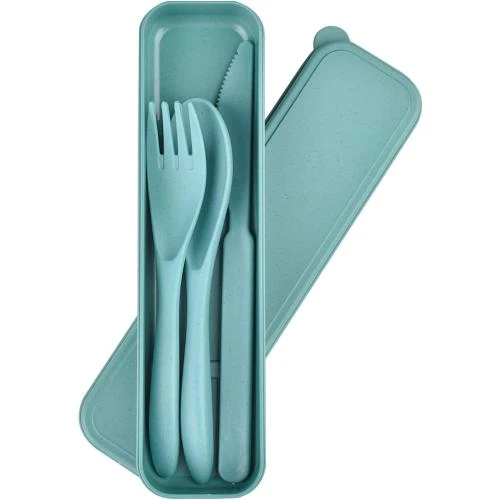 Couverts réutilisables, étui, 39 ustensiles portables verts - Vue principale