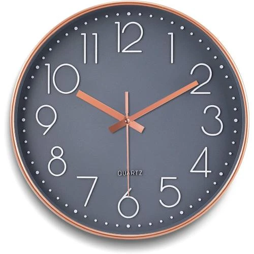 Horloge Murale Moderne Ronde, Quartz, Silencieuse, Pile - Vue principale