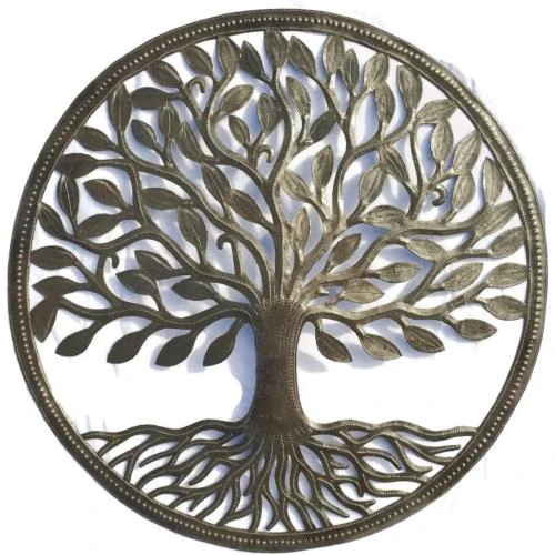 Sculpture Murale Arbre de Vie, Métal Recyclé, Artisanat Haïtien - Vue principale