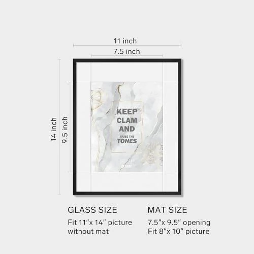 Détail de Cadre photo métal noir, aluminium brossé, verre trempé