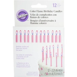 Bougies Rose Wilton, Lot de 12, Décoration Fête