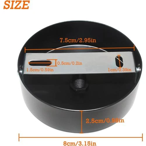Détail de Auvent Plafond Noir, 2 Pcs Rosace, Cache Fil Lustre