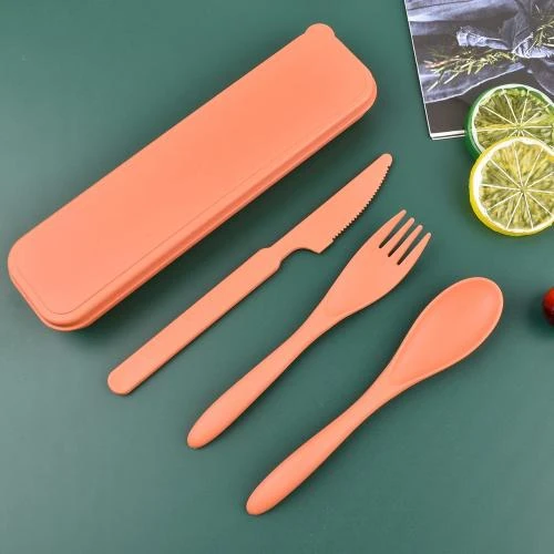 Zoom sur Couverts réutilisables, étui, 39 ustensiles portables orange