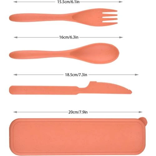 Détail de Couverts réutilisables, étui, 39 ustensiles portables orange