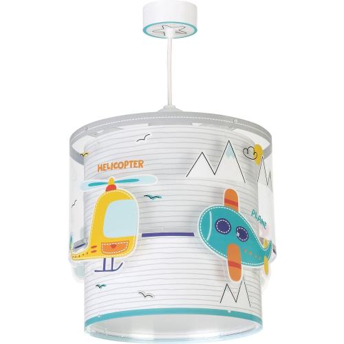 Présentation de Dalber Lampe Suspension Enfant Voitures Avions 61682 en situation