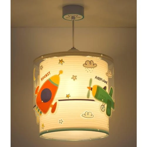 Zoom sur Dalber Lampe Suspension Enfant Voitures Avions 61682