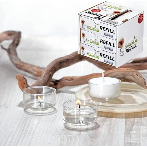 Zoom sur Bougies Eco Refill Smart Planet, Lot 18, Blanc, Sans parfum