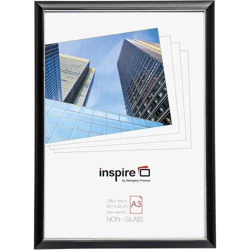 Cadre Photo Noir A3, Sécurité Plexi, Ouverture Facile - Vue principale