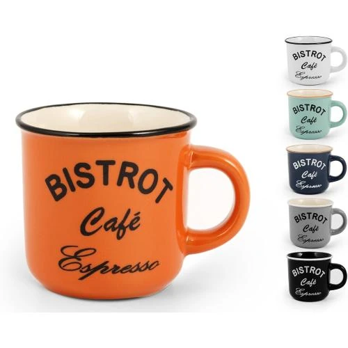 Home Gres, 6 tasses café stoneware bistrot - Vue principale