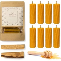 Coffret Bougie Naturelle BESOULS, Cire d'Abeille, Palo Santo