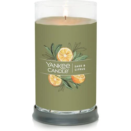 Détail de Bougie Yankee Candle Sage, Citrus, Parfum Signature 404 g