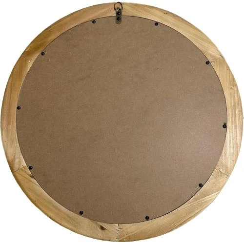 Détail de Miroir mural rond rustique bois, décoratif blanc
