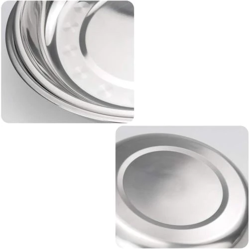 Détail de Ensemble 4 assiettes rondes acier inoxydable, Callyne