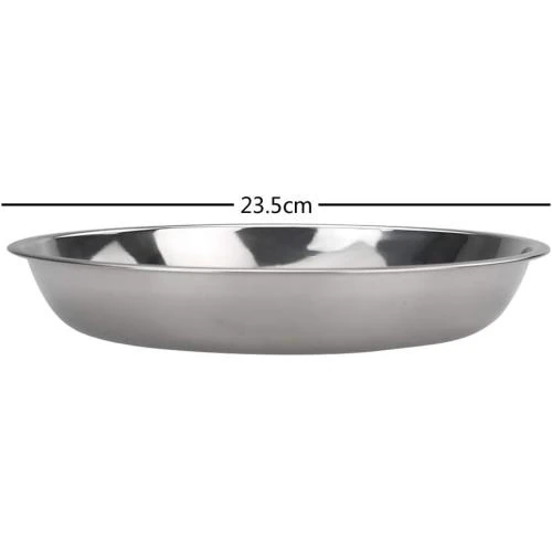 Zoom sur Ensemble 4 assiettes rondes acier inoxydable, Callyne