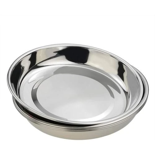 Ensemble 4 assiettes rondes acier inoxydable, Callyne - Vue principale