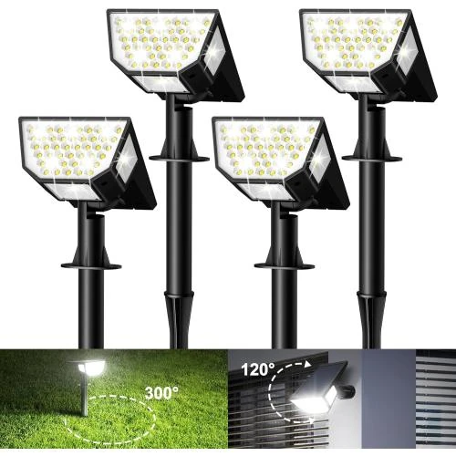 Spot Solaire Extérieur 63 LED, Éclairage Étanche IP67, Blanc Froid - Vue principale