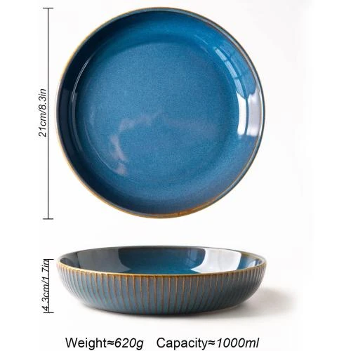 Zoom sur Assiette Creuse CSYY, Lot 2, Céramique Bleu