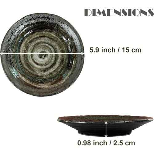 Zoom sur Assiettes de service traditionnelles japonaises, lot de 5