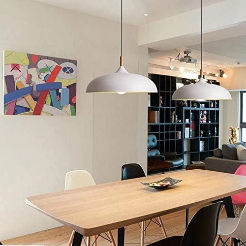 Détail de Plafonnier E27 Blanc Vernis, Luminaire Contemporain, Suspension Lampe Moderne