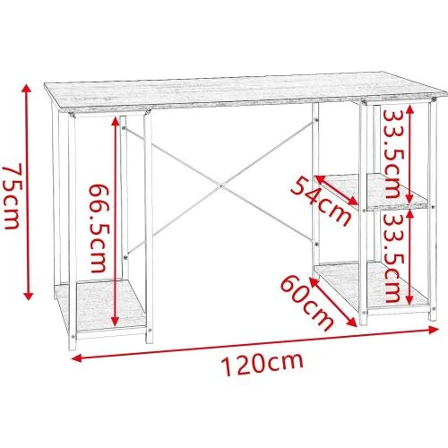 Zoom sur Table Bureau WOLTU TSB31, Aggloméré, Acier, Blanc, Chêne Clair
