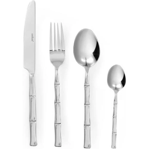 Zoom sur Excelsa Service couverts 24 pièces, bambou, inox