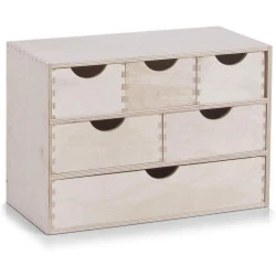 Coffret 6 Tiroirs Bouleau Zeller, Rangement Pratique