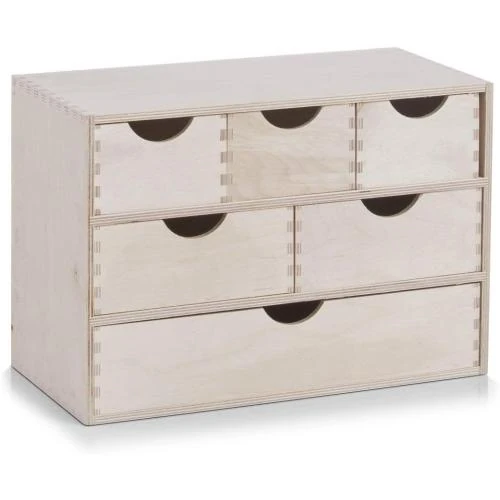 Coffret 6 Tiroirs Bouleau Zeller, Rangement Pratique - Vue principale