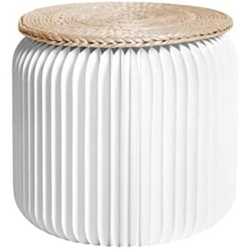 Tabouret Pliable STOOLY en Carton Recyclable et Paille Tressée - Vue principale