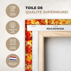 Toile Cerf et Automne: Peinture Huile Animaux pour Décoration Murale en situation