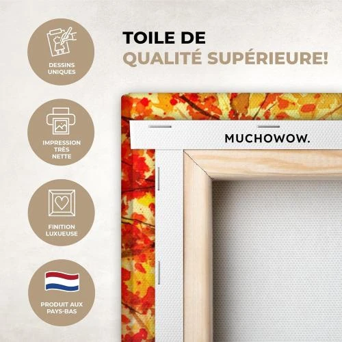 Détail de Toile Cerf et Automne: Peinture Huile Animaux pour Décoration Murale