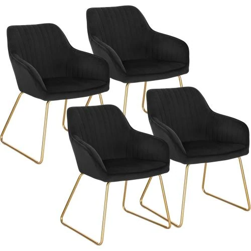 Chaise de Salle à Manger Moderne, Velours, Lot de 4 - Vue principale