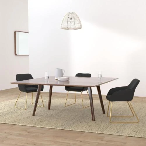 Détail de Chaise de Salle à Manger Moderne, Velours, Lot de 4