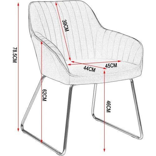 Zoom sur Chaise de Salle à Manger Moderne, Velours, Lot de 4