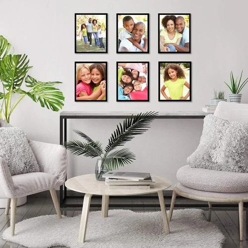 Zoom sur Cadres photo en verre noir, lot 6, Americanflat
