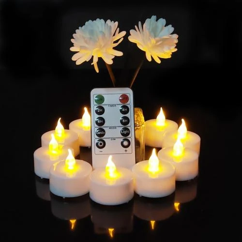 Bougies chauffe-plat LED, télécommande, décoration festive - Vue principale