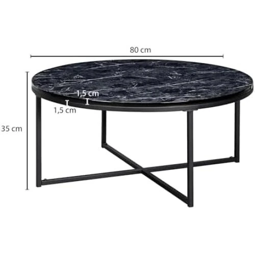 Zoom sur Table Basse Effet Marbre - Design Moderne et Élégant