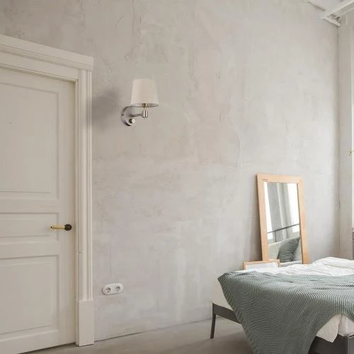 Zoom sur Lampe murale vintage Relaxdays, réglable, beige, E14