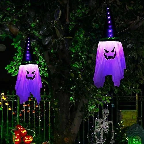 Décoration Halloween Effrayante, Fantôme, Chapeau Sorcière, LED - Vue principale