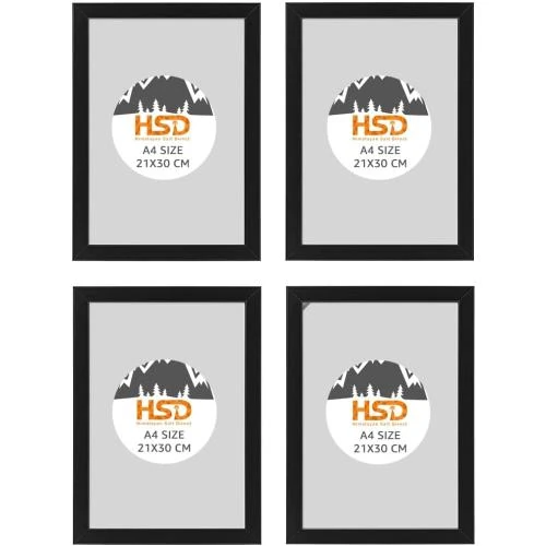 Cadres Photo Noir A4, Lot de 4 IKEA FISKBO - Vue principale