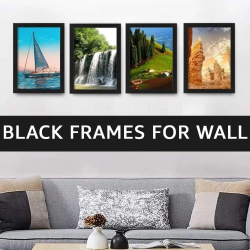 Détail de Cadres Photo Noir A4, Lot de 4 IKEA FISKBO