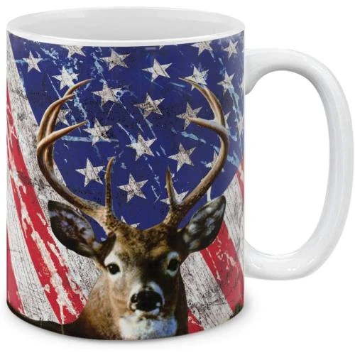 Tasse céramique blanche, motif oiseaux, nébuleuse violette - Vue principale