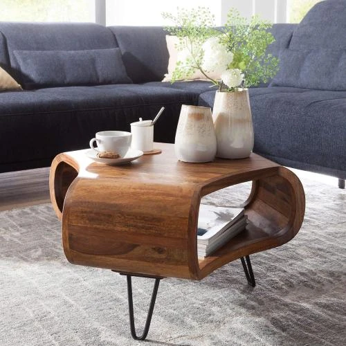 Table basse KADIMA DESIGN bois Sheesham, salon moderne - Vue principale