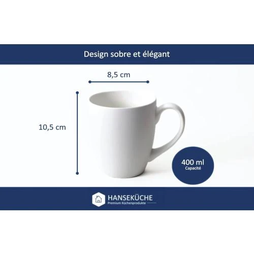 Détail de Hansekuche, Lot 6 Tasses Café Céramique Multicolores