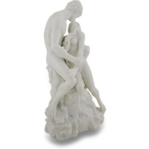 Détail de Statue Amoureux, Sculpture Nue, Finition Marbre Blanc