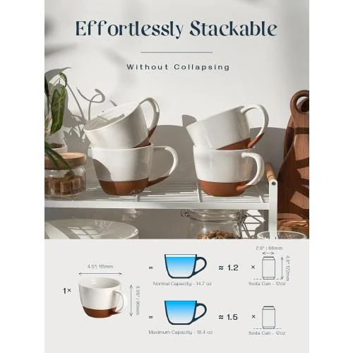 Détail de DOWAN Ensemble Tasses Café, Porcelaine Blanc Albâtre