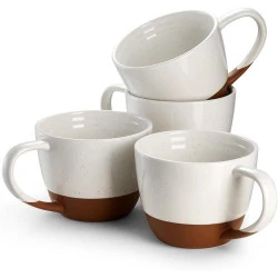 DOWAN Ensemble Tasses Café, Porcelaine Blanc Albâtre