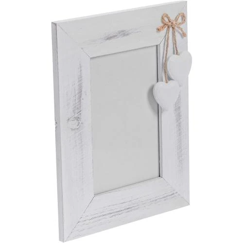 Cadre Photo Bois Blanc Coeurs, Lot de 2 - Vue principale
