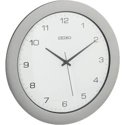 Horloge Murale Bureau Seiko, Argenté, Design Élégant